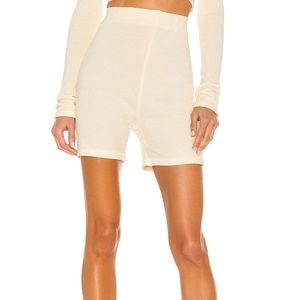 Revolve Cream Knit Biker Short